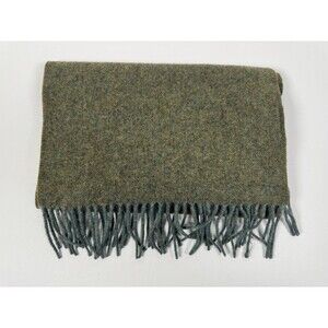 Modo Australian Wool Scarf Green Blue Fringe Soft Textured Unisex Fall Cozy Boho